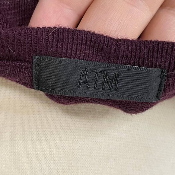 ATM • Cotton Burnout Shirt Dress Merlot - Picture 5 of 6